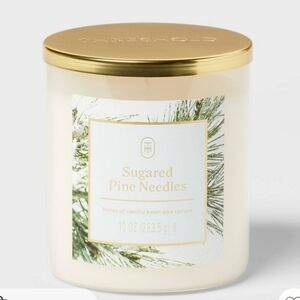 Threshold Sugared Pine Needles Candle - White and Gold 10oz Candle